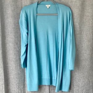 [Talbots] Light Blue Open Front Cardigan
